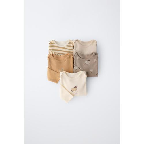 FIVE-PACK OF SHEEP BODYSUITS - Multicolored | ZARA Canada