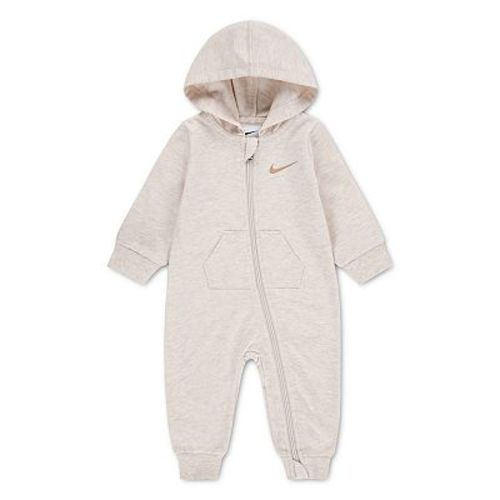 Newborn Baby Nike Essentials French Terry Hooded Long Sleeve Zip Up Coverall