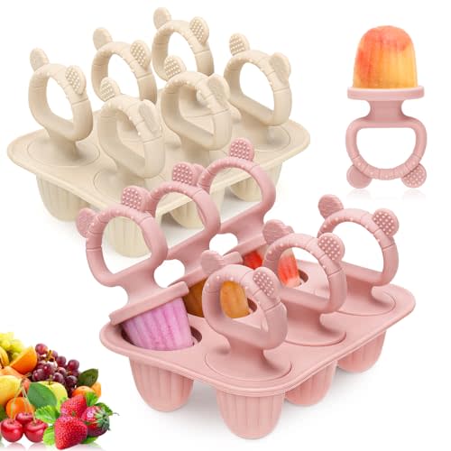 2Packs Silicone Baby Popsicle Molds with Sticks | Breastmilk Popsicle Molds for Teething Relief, Frozen Treats Maker Popsicle Maker Ice Pop Mold for Toddlers Kids