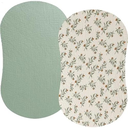 Muslin Bassinet Sheet Compatible with Halo Bassinest Swivel Sleeper