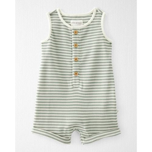 Baby Organic Cotton Waffle Knit Romper in Stripes - Little Planet | Carter's
