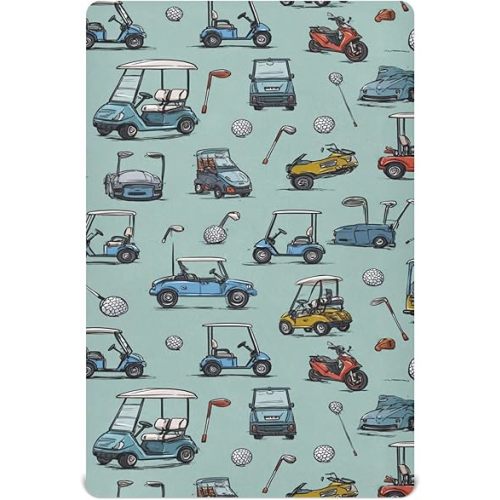 Golf Car Crib Sheets Soft Breathable Fitted Baby Crib Sheets Mattress Cover for Girls Boys, 52" x 28" x 9"