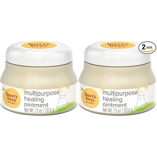 Burt's Bees Baby 100% Natural Origin Multipurpose Healing Ointment, Face & Body Baby Ointment – 7.5 Ounce Tub (Pack of 2)