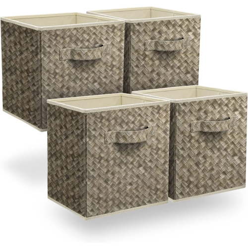 Sorbus, Woven Fabric Storage Bins, 11 inch, 4-pack, Handles