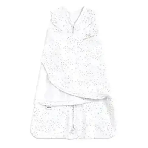 HALO 100% Cotton Sleepsack Swaddle, 3-Way Adjustable Wearable Blanket, TOG 1.5, Midnight Moons Pink, Small, 3-6 Months