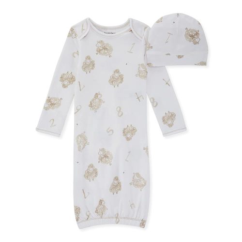 Burt's Bees Baby Baby Girls' Sleeper Gown & Hat Set, One Size, 0-6 Months, 100% Organic Cotton