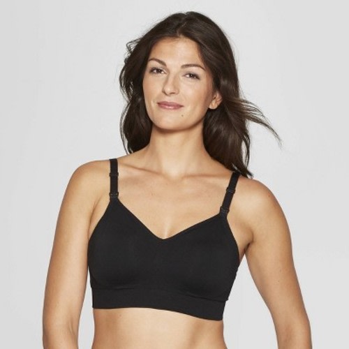 Women's Nursing Seamless Bra - Auden™ Black M: Maternity Wireless Knit Pullover