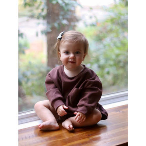 Harley Pocket Romper in Chocolate