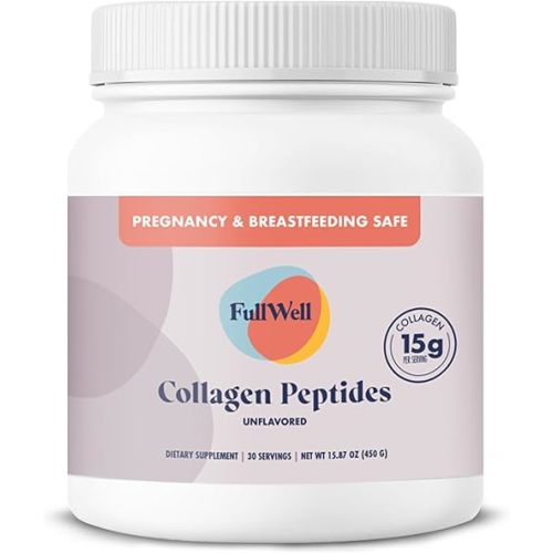 New Hydrolyzed Collagen Peptides, Breastfeeding & Pregnancy Safe Grass-Fed Collagen Powder for Women, 15g Unflavored Collagen, 30 Servings
