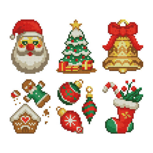 Mini Dazzles™ - Christmas Season — 4" x 6" (10.2cm x 15.2cm) / Square With 14 Colors Including 14 Fairy Dust Diamonds / 4,312