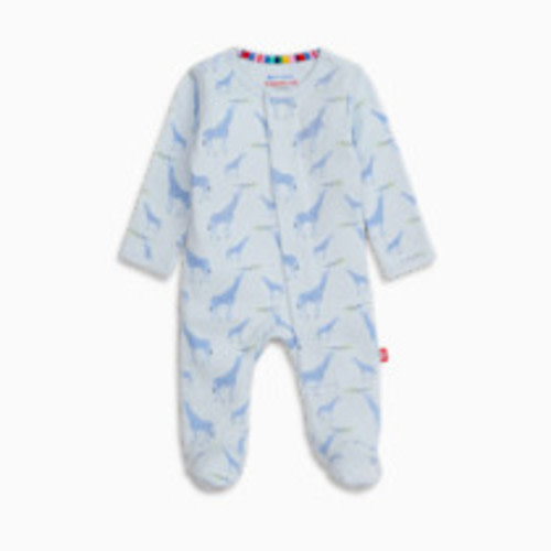 Magnetic Me Organic Cotton Footie - Blue Jolie Giraffe, Newborn
