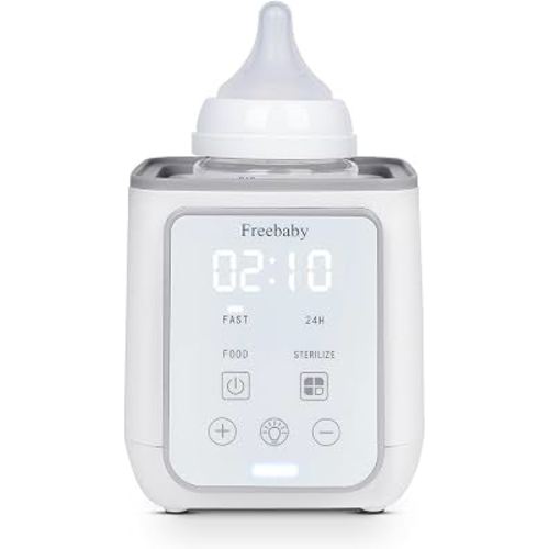 Freebaby Bottle Warmer,Fast Baby Bottle Warmer for Breast Milk & Formula, Accurate Temperature Control,Milk Warmer for All Bottles, Easy to use,24H Keep, Thawing, Sterilizing & Food Heating（Gray）