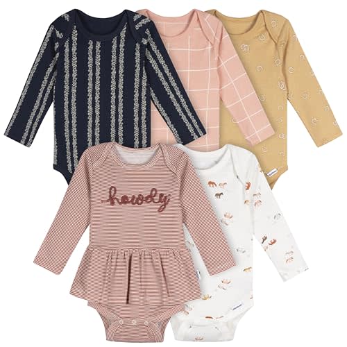 Gerber Baby Girls 6-pack Long-sleeve Onesies Bodysuits