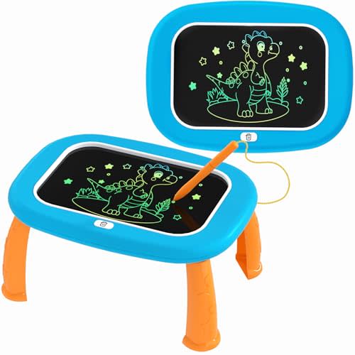 LCD Writing Tablet for Kids Ages 3+, Color Doodle Drawing Pad GIF（Blue） | Multifunctional Erasable Drawing Board Toy, Ideal Birthday & Christmas Gift for Boys and Girls Aged 3,4,5