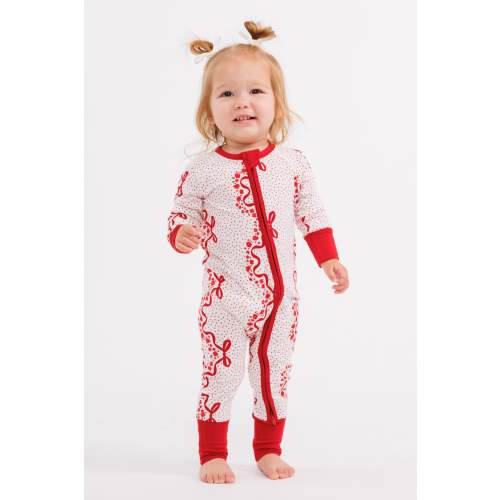 Vintage Bows and Blossoms Zipper Romper