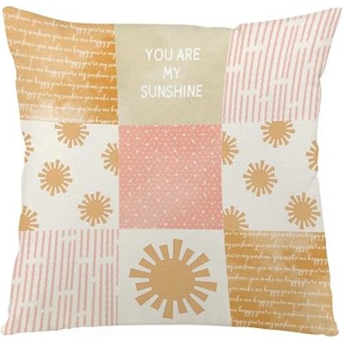 Colorful Boho Sun Decorative Nursery Pillowcase Throw Pillow Covers Baby Boy Girl Cute Sunshine Stripes Pillow Cases Decor Gift for Nursery Baby Kids Newborn Teen Bedroom Playroom