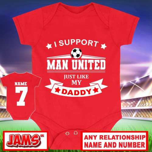 Personalized Man United Babygrow – Football Fan Outfit