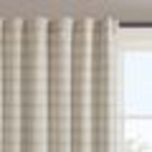 Fleece Lining Plaid Weave Window Curtain Panel, Faux Leather Textured Light Filtering Curtain for All Seasons, linen blue, 50x95"