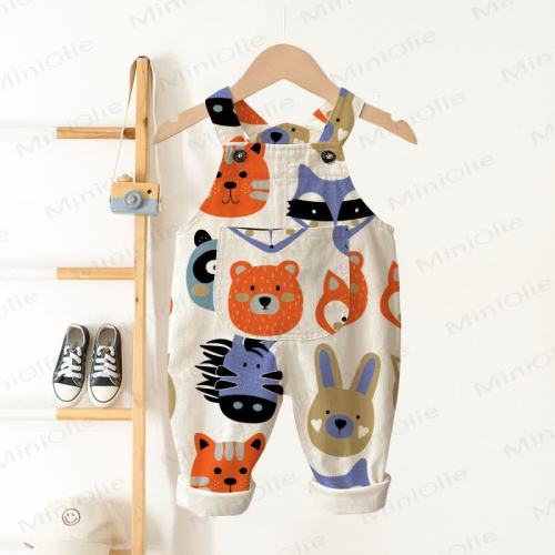 Baby Animal Beige Overalls