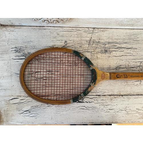 Vintage Wooden Tennis Racket - Distressed, Rustic Racket for Decor