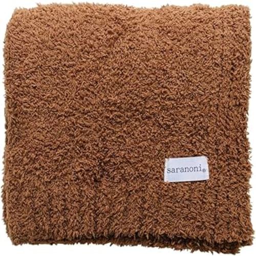 SARANONI Bamboni Luxury Baby Blanket | Cozy & Soft Plush Receiving Blankets | Perfect for Girls & Infant Baby Boy Blankets | Caramel - 30” x 40"
