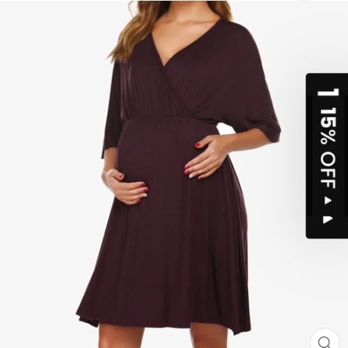 Ekouaer Maternity Dress Nursing Nightgown (US Only)