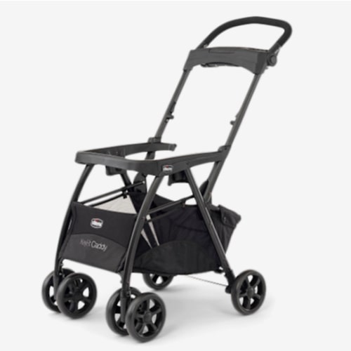 Chicco KeyFit Caddy Frame Stroller, Accepts All Chicco Infant Car Seats, Adjustable Handle, Parent Tray | Black/Black