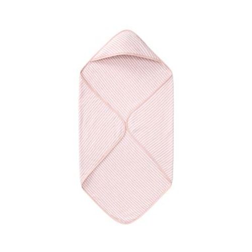 Striped Terry Baby Hooded Towel , Nursery Wrap , Pearl