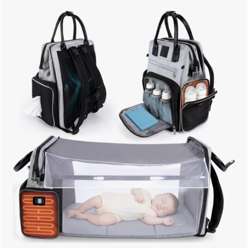 Award-Winning Large Diaper Bag with Changing Station – Eco-Friendly Evergreen Winner Large Diaper Bag Backpack w/ Heated Bottle Pockets, Premium All-in-One Backpack, Baby Essentials, Parents Gift