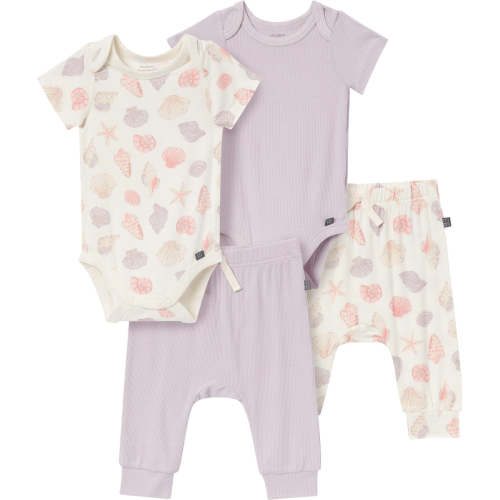 4-Piece Baby Girls Ivory Seashells Viscose Bodysuits and Pants Set – Gerber Childrenswear