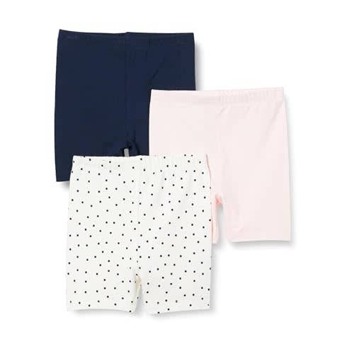Amazon Essentials Toddler and Baby Girls' Cotton Stretch Jersey Bike Shorts, Pack of 3