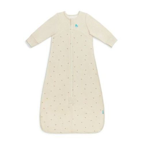 Love to Dream Long Sleeve Sleep Bag - Cotton Fleece 1.5 TOG Oat Twigs - 6-18M: Two-Way Zipper, Botanical Pattern, Breathable Fabric