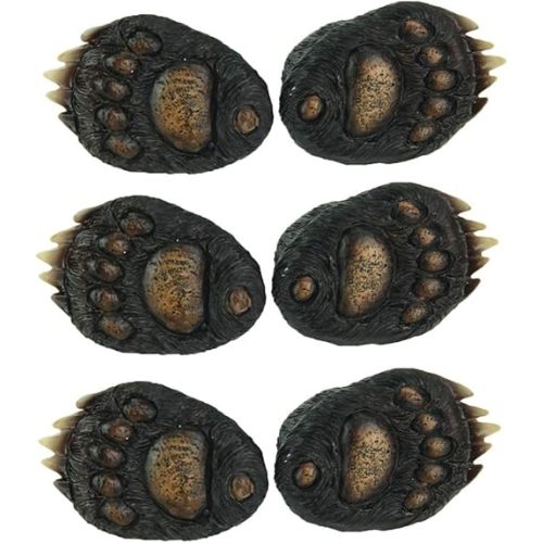 6PC Set (3 pks of 2pcs) Animal Tracks Rustic Black Bear Paw Drawer Pulls