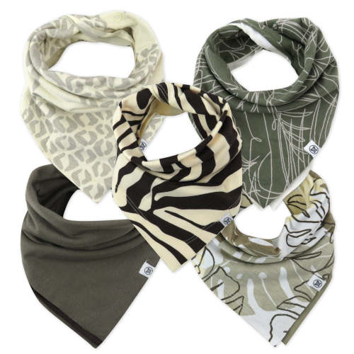 5-Pack Organic Cotton Reversible Bandana Bib Burp Cloths | Honest Baby Clothing