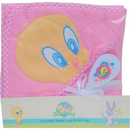 Hooded Towel and Brush Set (PINK)