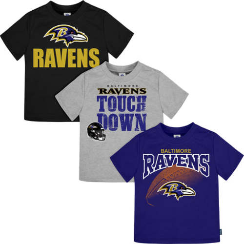 3-Pack Baby &amp; Toddler Boys Ravens Short Sleeve Shirts