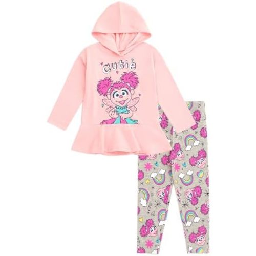 Sesame Street Girls' 2-Piece Fleece Hoodie and Leggings Set for Baby & Kids