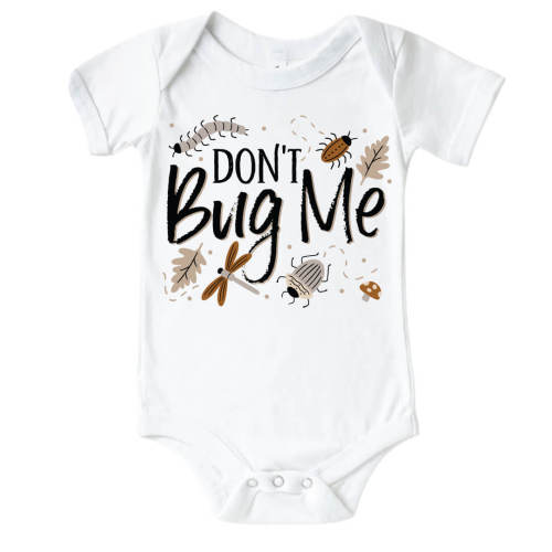 Don't Bug Me Graphic Bodysuit & Kids Tee | White