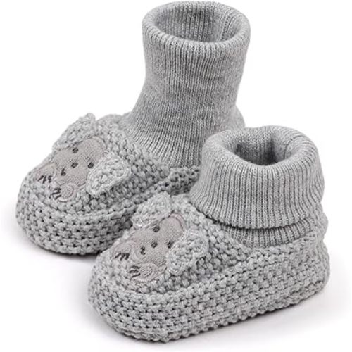 Newborn Baby Boys Girls Cozy Warm Booties Infant Cute Cartoon Knit Soft Socks Shoes for Baby Shower.