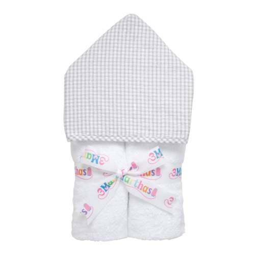 Big Check Everykid Towel, Gray