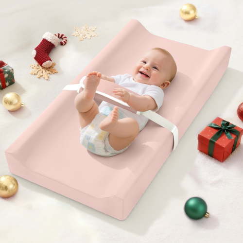 Baby Changing Pad, Caveen Infant Changing Mat with Waterproof & Wipe-Clean PU Cover, Portable Baby Diaper Change Station and Dresser, Pink