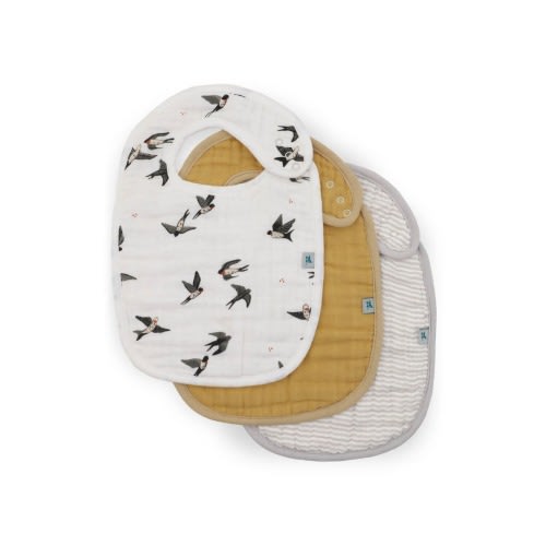 3-Pack Organic Cotton Muslin Bibs