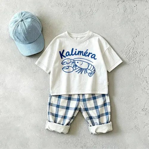 KALIMERA Baby & Kids Lobster Plaid 2 Piece Set