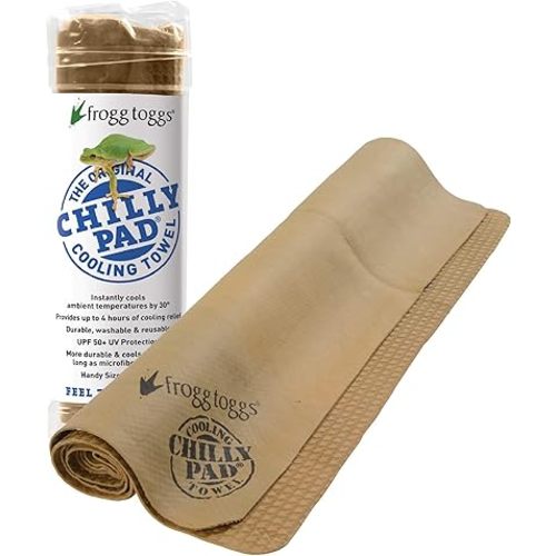 FROGG TOGGS Chilly Pad, Instant Cooling Towel, long lasting, reusable, Sports and Outdoors Neck Towel 33x13, Sand