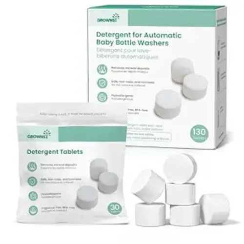 GROWNSY Detergent Tablets for Bottle Washer 130 Count, Safe & Deep Cleaning