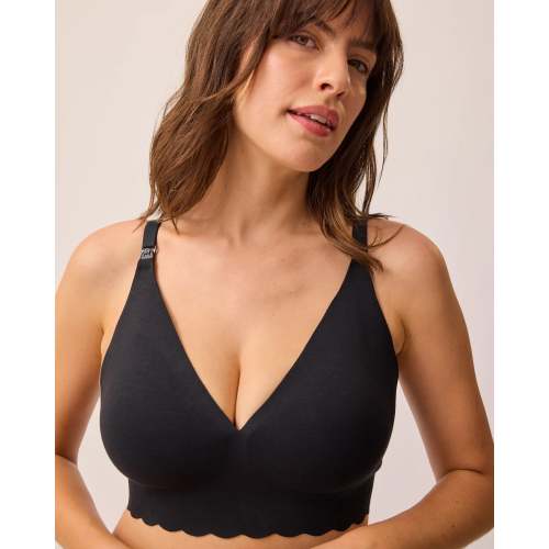 BareBond™ Cotton Maternity & Nursing Plunge Bra | Black - Kindred Bravely