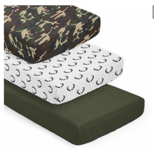 Woodland Camo Collection 3 Pack Crib Sheets