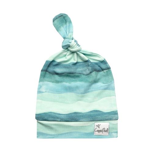 Baby Beanie Hat Top Knot Stretchy Soft"Waves" by Copper Pearl