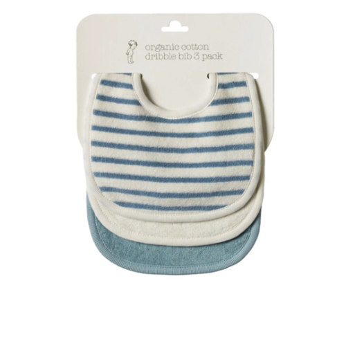 Nature Baby 3 Pack Bibs Blue | Petit Parker Baby + Kids Boutique
