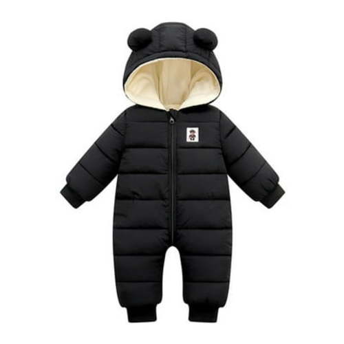 TAIAOJING Baby Down Snowsuit Hooded Padded Jacket Girls Down Outwear Boys Coat Snowsuit Hooded Jumpsuit Romper Boys Coat&jacket Warm Winter Clothes 3-6 Months